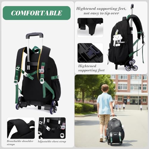 Image of PALAY School Bag Trolley Rolling Backpack for Girls Boys Elementary Middle School Bags Kids Backpack with 6 Wheels