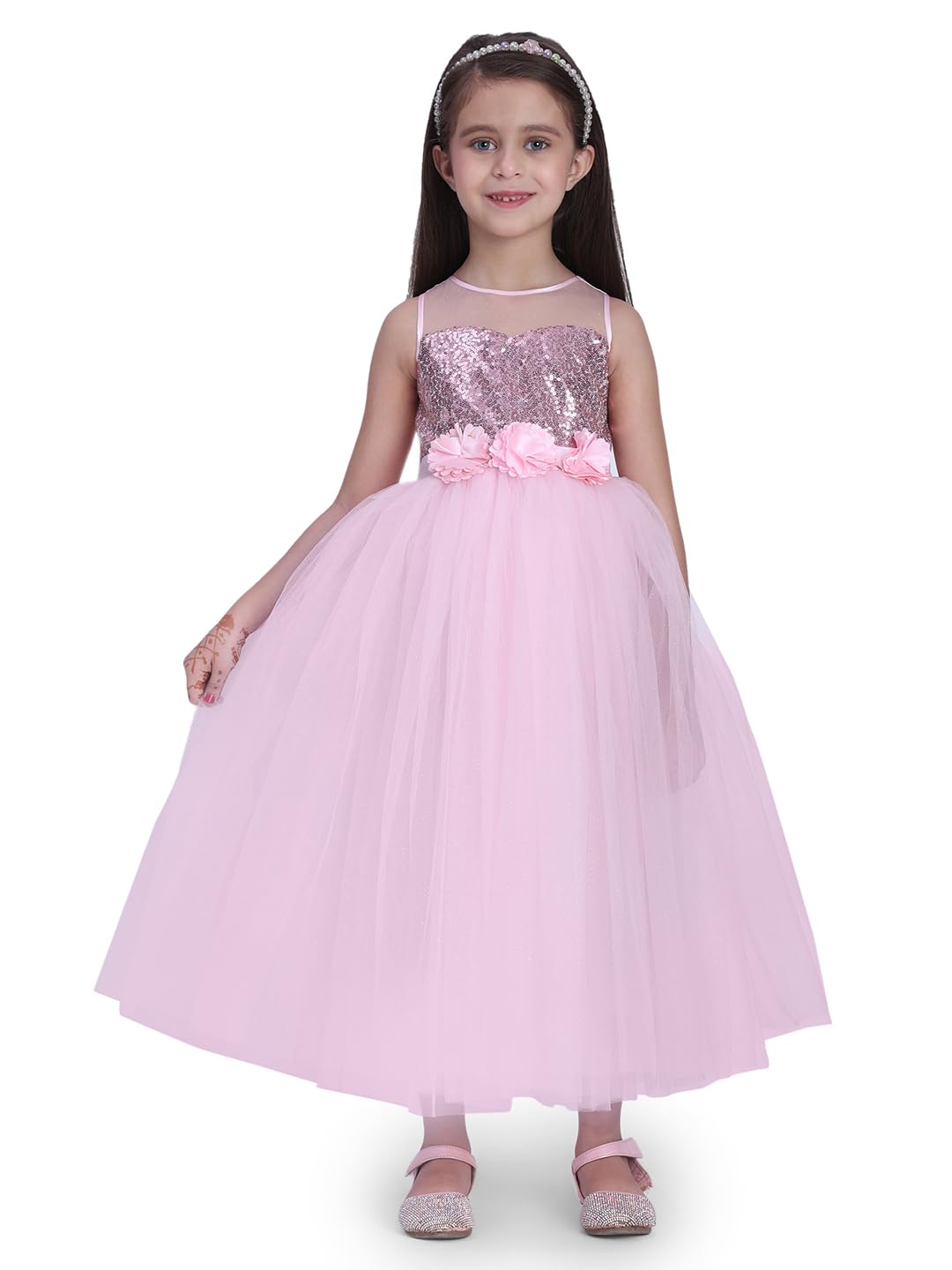 Toy Balloon Kids Baby Pink Full Length Girls Gown-picture-11