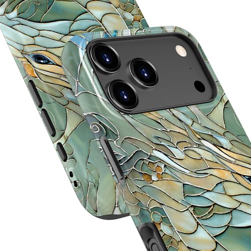 Image of Goodon for iPhone 17 Pro Max Case Cute - Wireless Charging Compatible - Dual-Layer Hard Shell + Silicone Cover - Protective Phone Case with Trendy Designs for Women - an Abstract Dragon