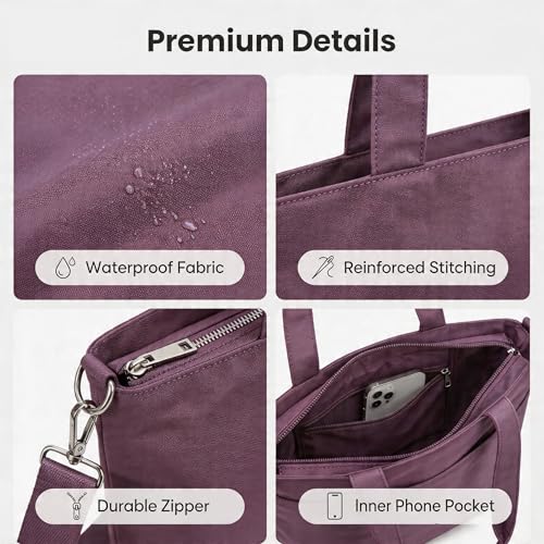 Bolso tote casual ligero con cierre y gran capacidad miniatura 5