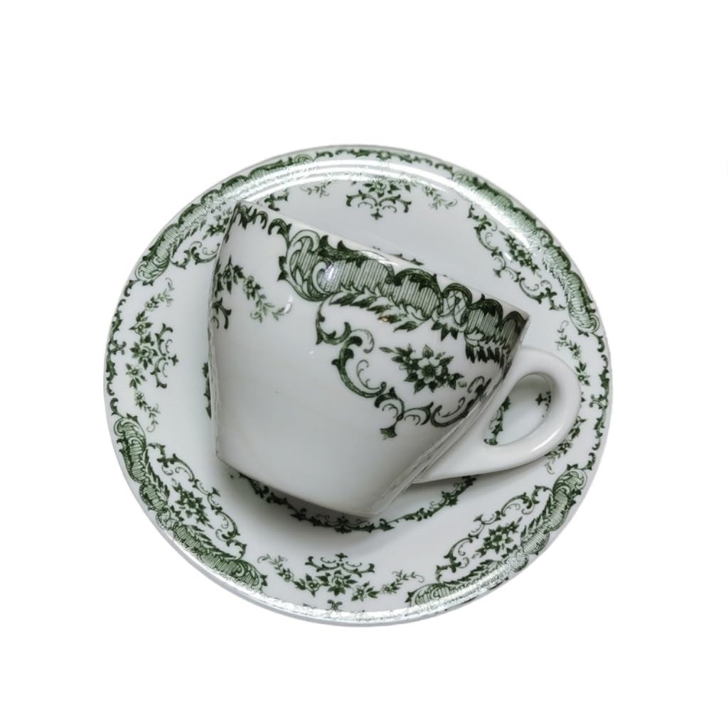 vfdaSWQQ Tea set, Retro Ceramic Cup Gift Afternoon Tea Dessert Set European Style Delicate Water(Green)