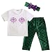Jxstar Baby Girls Cute 3PC Set Shell T-shirt + Mermaid Pants Outfit with Headband