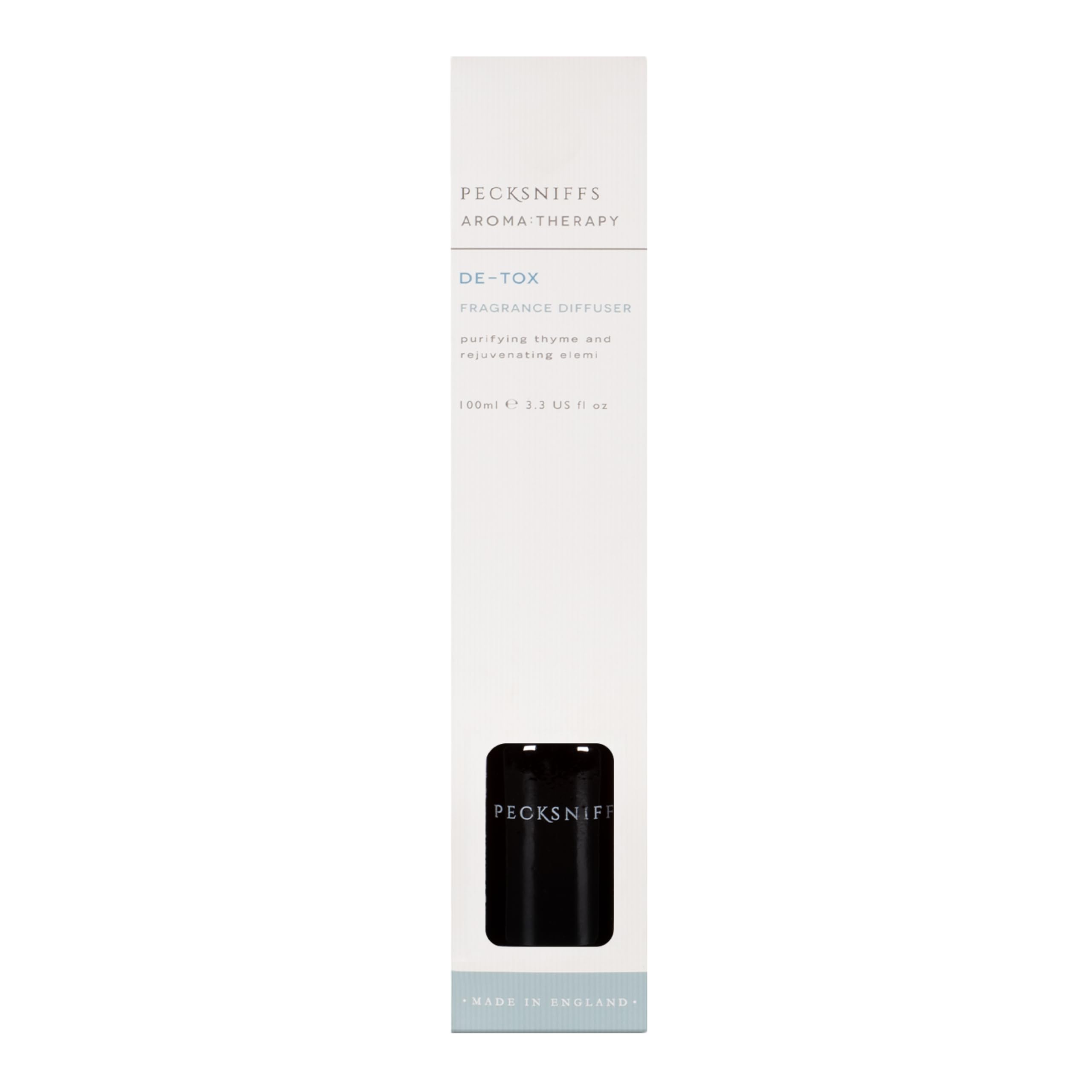 Pecksniff's White Pecksniff’s Reed Diffuser For Home, Aroma Therapy De-Tox Thyme Fragrance, Luxury Room Freshener, Handcrafted In England, 100 Ml/3.38 Fl Oz
