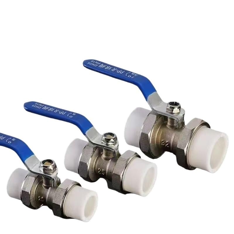 Zawór kulowy PPR ze stopu miedzi z podwójnym złączem 0,02 m (20 mm) pogrubiony korpus, zestaw 9 szt