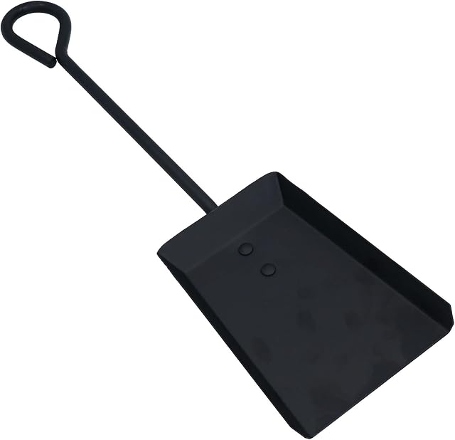AB Tools 18" Loop Top Shovel Spade Fire Coal Wood Log Burner Black Steel Metal 450mm