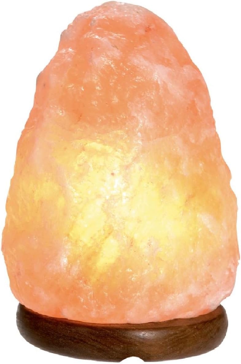 Lámpara de sal de roca de cristal del Himalaya original de 3-5 kg, luz nocturna natural con accesorio eléctrico completo