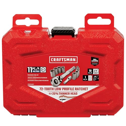 Image of CRAFTSMAN Mechanics Tool Set, Metric, 1 /4 Inch Drive, 11 Piece (CMMT34871) (Pack of 6)