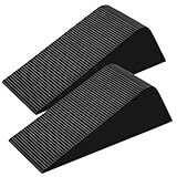 Large Rubber Door Stoppers Wedge for Bottom of Door, Tall up to 2 Inch, 2-Pack Non-Slip Doorstops for Floor, Black Big Sturdy Doorstop for Home Office School Commercial Use