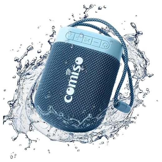 comiso IPX7 Waterproof Bluetooth Speakers, Portable Wireless Speakers with Rich Bass HD Sound, Small Compact Floating Speaker with 20H Playtime for Beach, Pool, Shower, Outdoor Travel - Blue