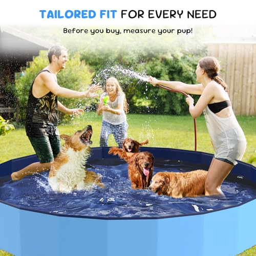 Bilibara 107'' Foldable Dog Pool, Kiddie Pool, Heavy Duty Non-Slip Plastic Pet Wading Pool for Large Dogs, Indoor and Outdoor Kids Pet Dog Bathtub - image 7