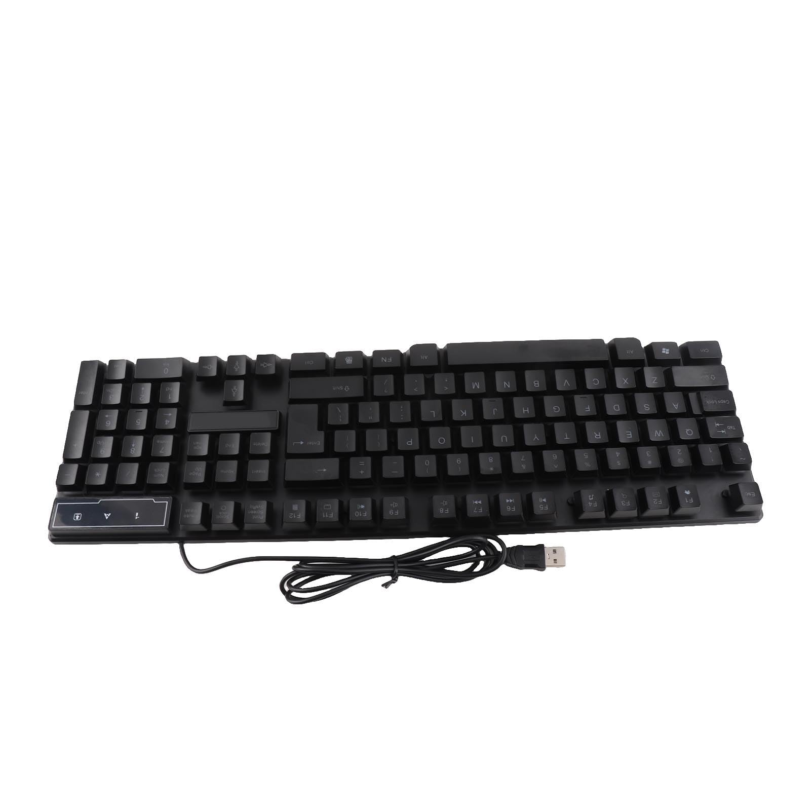 Aoresac TF800 Gaming Combo 104 teclas arco iris retroiluminado teclado luz respiración ratón 3.5mm Gaming Headset con micrófono ajustable grande