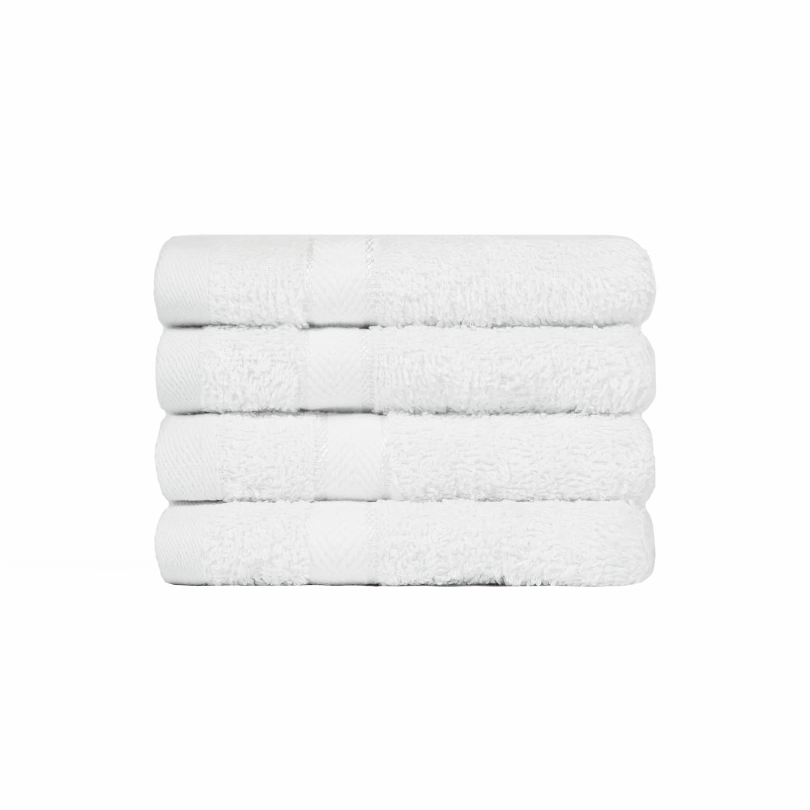 Brentfords Bathroom Hand Towels - White 100% Cotton - Premium Quality, Super Absorbent & Quick Drying Flannel - 50 x 80cm – Luxury Set of 4 — image 1
