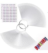 100 PCS Nail Swatch Sticks with labels, Clear Nail Display with Ring Holder, Nail Polish Practice...