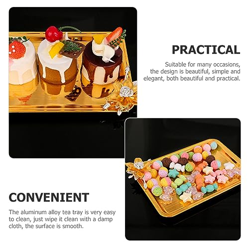 Plato metálico elegante de diseño rectangular resistente para servicio exclusivo de mesa 6