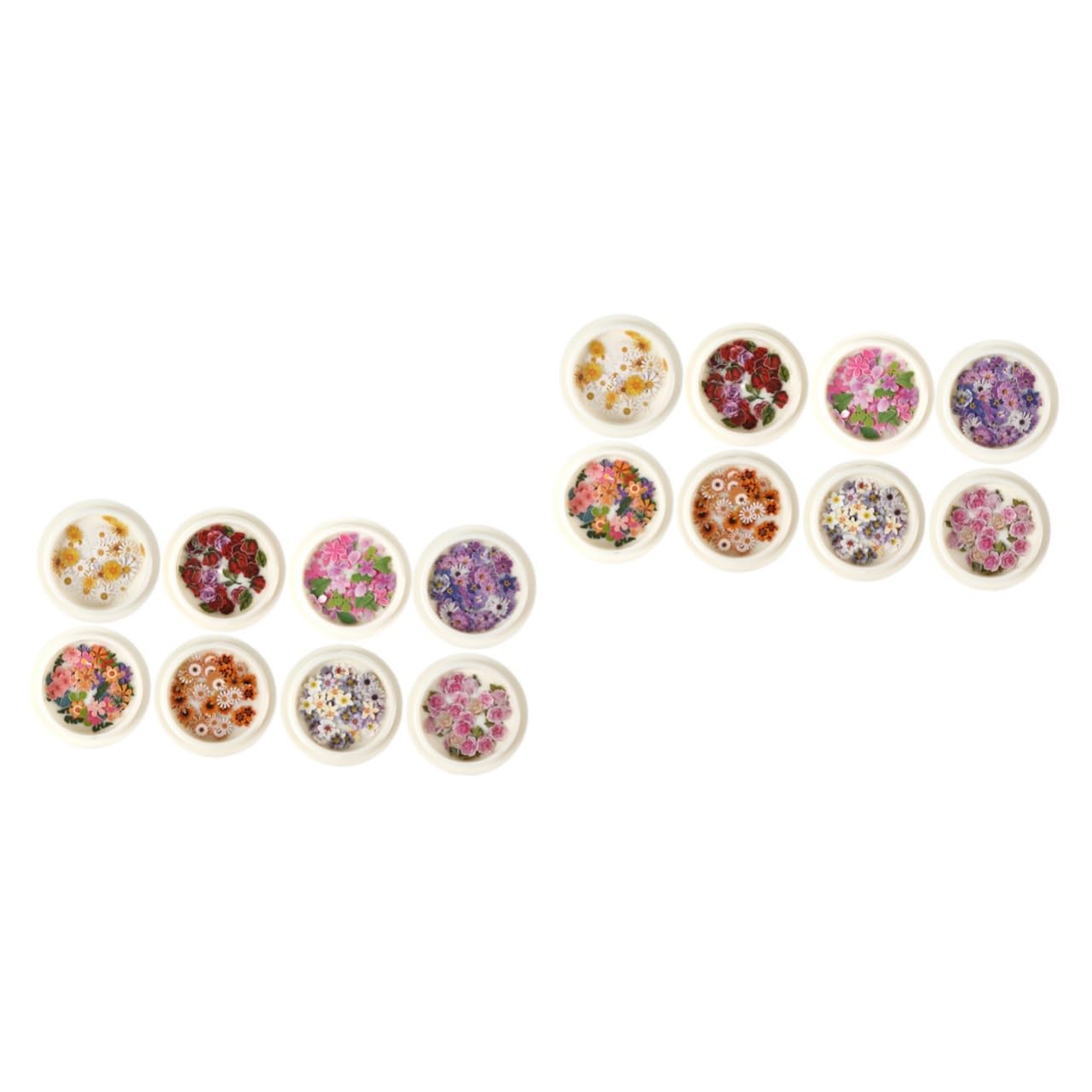 2 Set Decorazioni Per Unghie Con Fiori Secchi Adesivi Per Nail Art Facili Usare Per Creazioni Manicure Eleganti E Colorate Per Domestico E 8 Scatole*2
