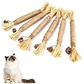 YHT 6Pcs Natural Matatabi Silvervine Cat Chew Sticks for Indoor Cat Teeth Cleaning,Stress Release Cats Toy for Cat Dental Care and Kitten Teething