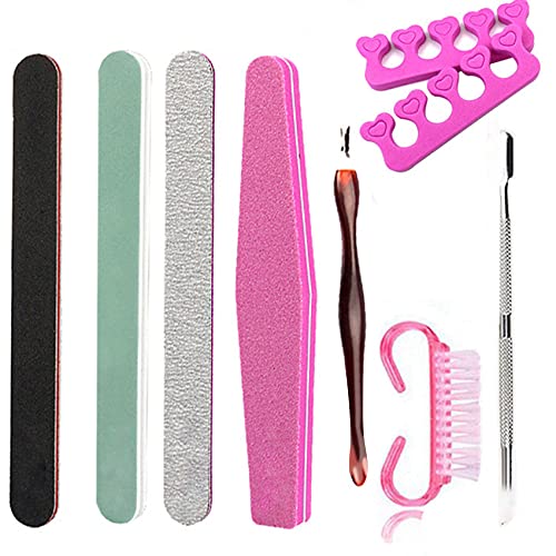 Elehui 8 Stücke Nagelfeile Set Professionelle Maniküre und Pediküre Set Polierfeile Fingernägel für Zuhause und…
