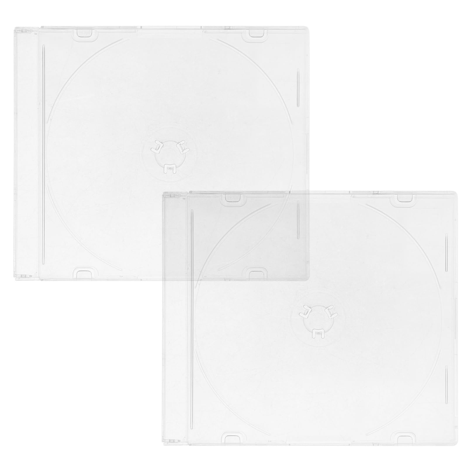 CONGARTENO 2Pcs CD Storage Boxes Transparent DVD Cases for Organizing and Protecting Discs for Home Office and Travel Use Lightweight and Compact Design