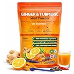 FoodPURA 135g Ginger & Turmeric Shot Drink Powder 135 Servings with Orange Cayenne Black Pepper Vitamin C & Zinc 100% RDA Natural Supplement No Added Sugar Immunity Energy & Inflammation Support