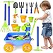 DeAO Set Giardinaggio Per Bambini Con Carriola - 10 Accessori E 4 Vasi | Gioco Educativo Per Bambini 2-5 Anni - Foto 9