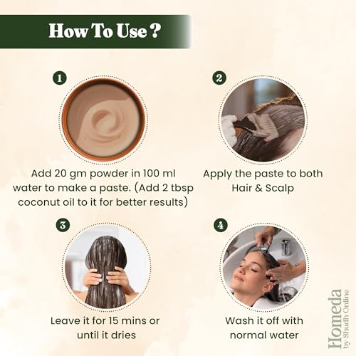 Image of Organic Shikakai Powder for Hair - Natural Hair Pack Conditioner (100 Grams) - Shikai Power Shampoo Rejuvenates & Refreshes Scalp