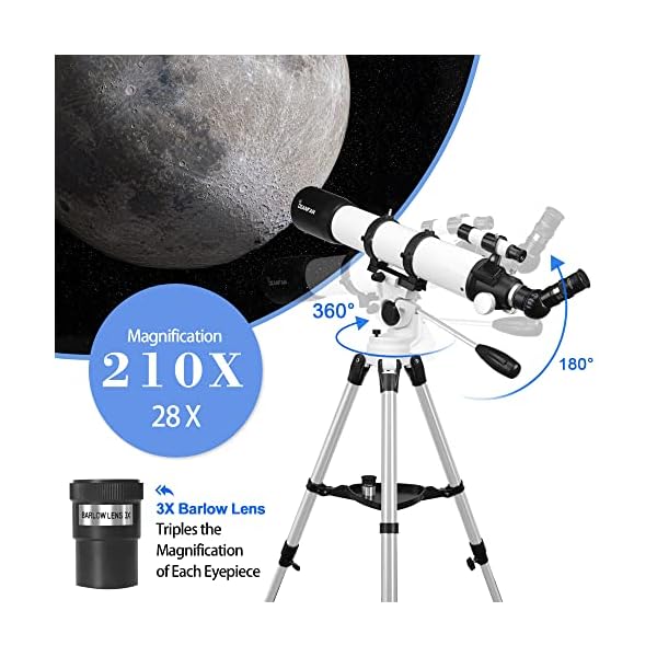 90x700 MM Teleskop Astronomie,Teleskope für Erwachsene,Professionelles Astronomische Teleskop für Kinder und Einsteiger… – Bild 4