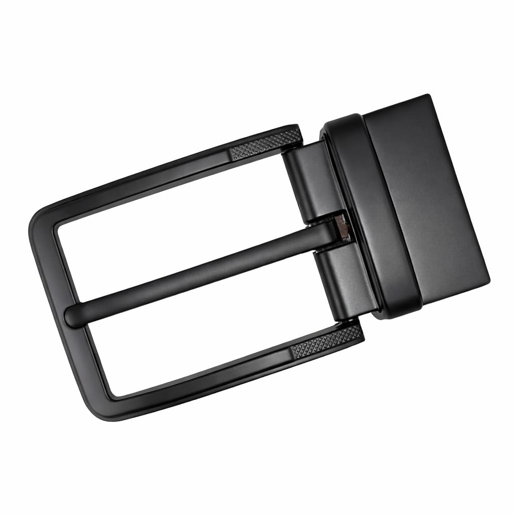 Men's Pin Style, Matte Finish Rotate Belt Buckle Only, 35 mm width, Metal Classic Style Formal Casual Business Jeans Party Everyday wear Black Matte-image-39