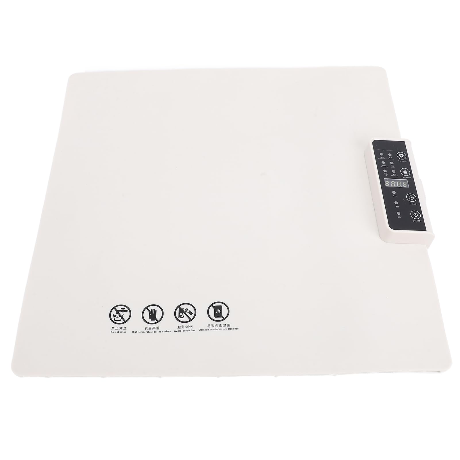 Respicefinem Bandeja calentadora eléctrica Calefacción Completa 5 configuraciones de Temperatura Temporizador 1H 2H 4H Calentador de Alimentos de Silicona para reuniones Fiestas (Blanca)