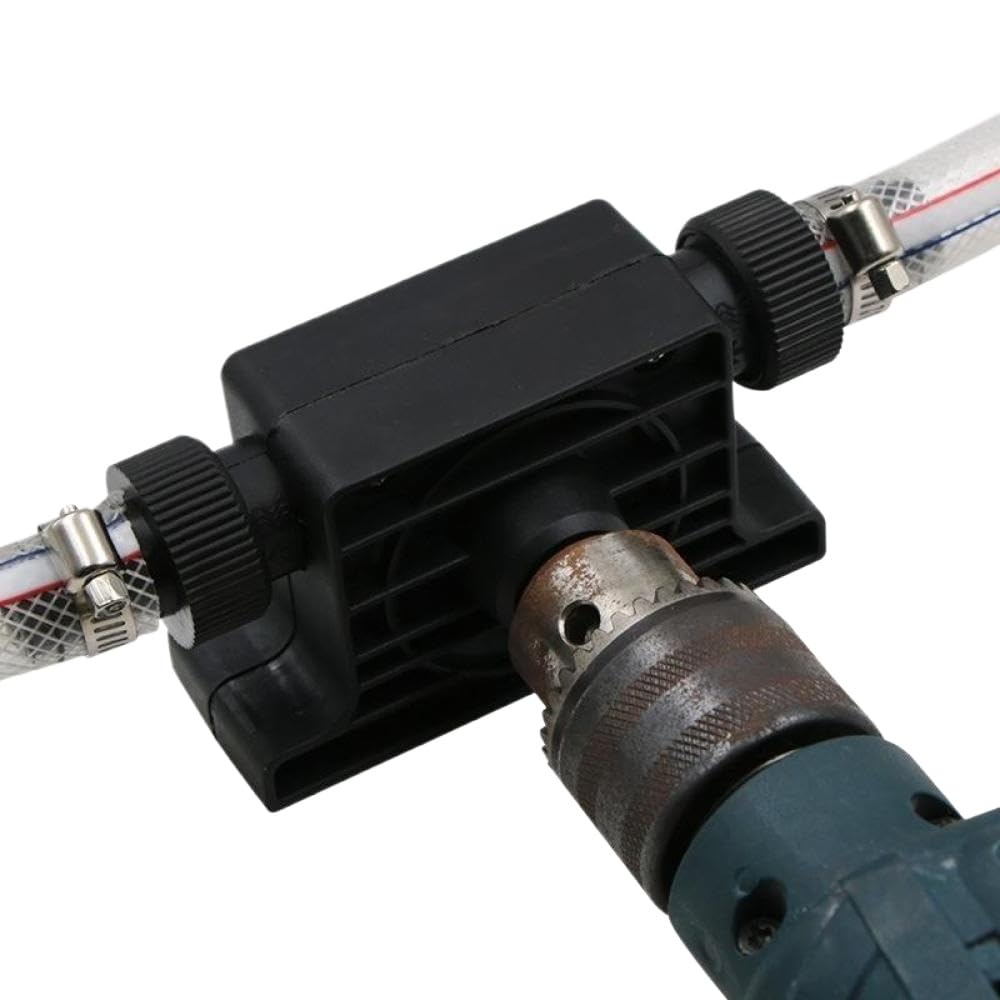 Bomba de perforación portátil con cebador manual para transferencia de combustible diésel, gasolina, aceite y agua: autocebante compatible con taladros eléctricos estándar
