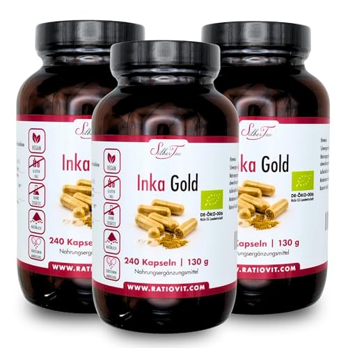 SILBERTAU Inka Gold – 3 x 240 BIO Kapseln mit Amaranth & Quinoa – 100 % pflanzlich – roh & naturrein – glutenfrei & vegan – ohne Zusatzstoffe – DE-ÖKO-006 zertifiziert