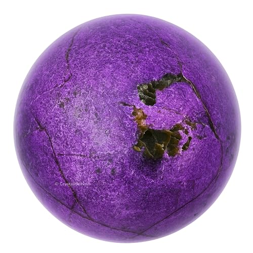 Image of Certified Stichtite Crystal Ball for Meditation - Premium Crystal Vastu Items for Home and Feng Shui Items for Good Luck - Ideal for Pooja Supplies and Spiritual Practices (1.5 inch Inch)