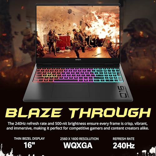 Image of HP Omen MAX 16 inch WQXGA Gaming Laptop, AMD Ryzen AI 9 HX 375, NVIDIA GeForce RTX 5080 16GB GDDR7, 64GB DDR5, 3TB Storage (2TB SSD+1TB Docking Station), RGB Backlit Keyboard, FHD IR Camera, Win 11, Black
