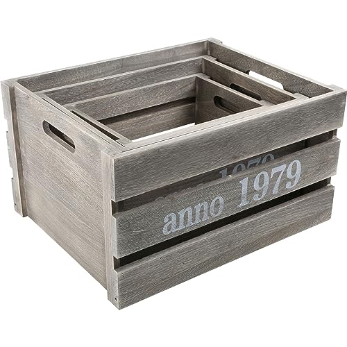 Legler – 1398 Shabby Chic - Caja de 3 Piezas Madera 30 x 20 x 15 cm., Multicolor