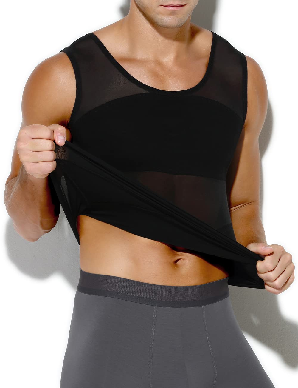 Casey Kevin Compressione Uomo Shapewear Canotta Contenitiva Snellente Intimo Modellante Dimagrante Fascia Pancia Sportivo Fitness Canottiera Canottiere Intimo Elasticizzato