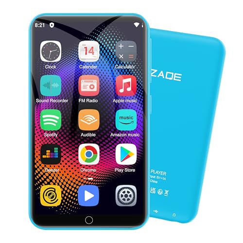 MP3 Player with Bluetooth and WiFi, 80GB Storage& Android OS, 4' Touch Screen Spotify Music&Video Player, Built-in Speaker, FM Radio, MP4 Player for Kids