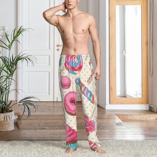 Pantalon de pyjama polaire doux à imprimé cupcake multicolore décontracté - 6