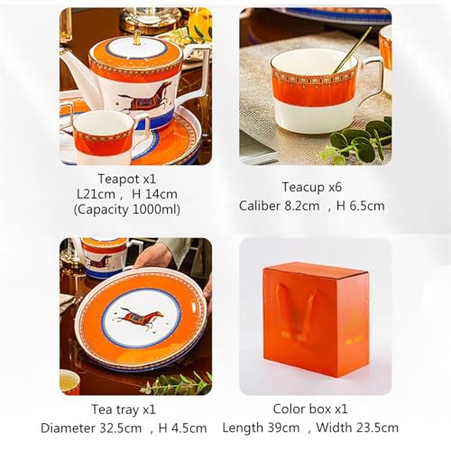 Ensemble de théière et de tasse à thé en céramique dorée pour service à eau