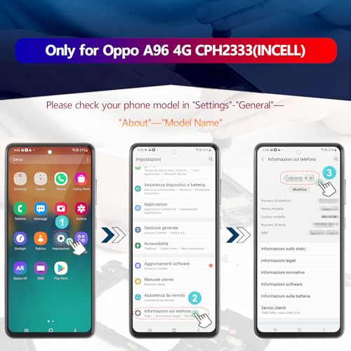 RongZy Display for Oppo A96 4G CPH2333 LCD Screen Replacement Touch Display Digitizer Assembly for Oppo A96 4G CPH2333 with Kit(Black with Frame) - Image 3