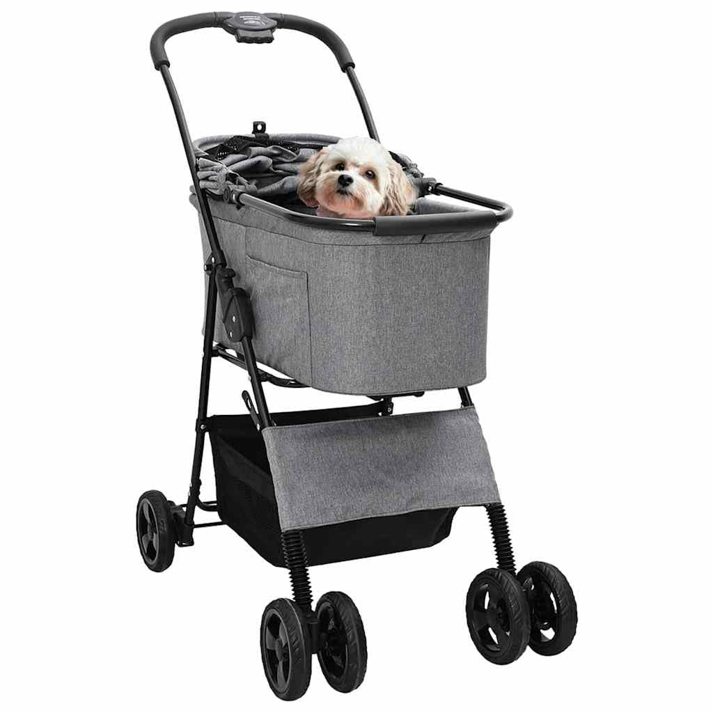 Passeggino pieghevole per animali Grigio 81 x 47 x 99 cm,Articoli per animali,Animali domestici - Articoli,Passeggini per animali domestici-42012436