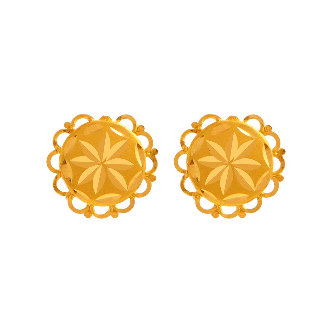 P.C. Chandra Jewellers Women's 22K (916) Yellow Gold Earrings Yellow - 1.63 Gram