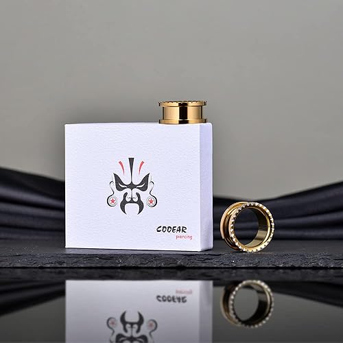 Miniatura 7 de COOEAR Tapones y túneles de acero inoxidable con rosca trasera, polea, boca, oreja, tamaño de expansión de 0.00 oz a 1 pulgada.