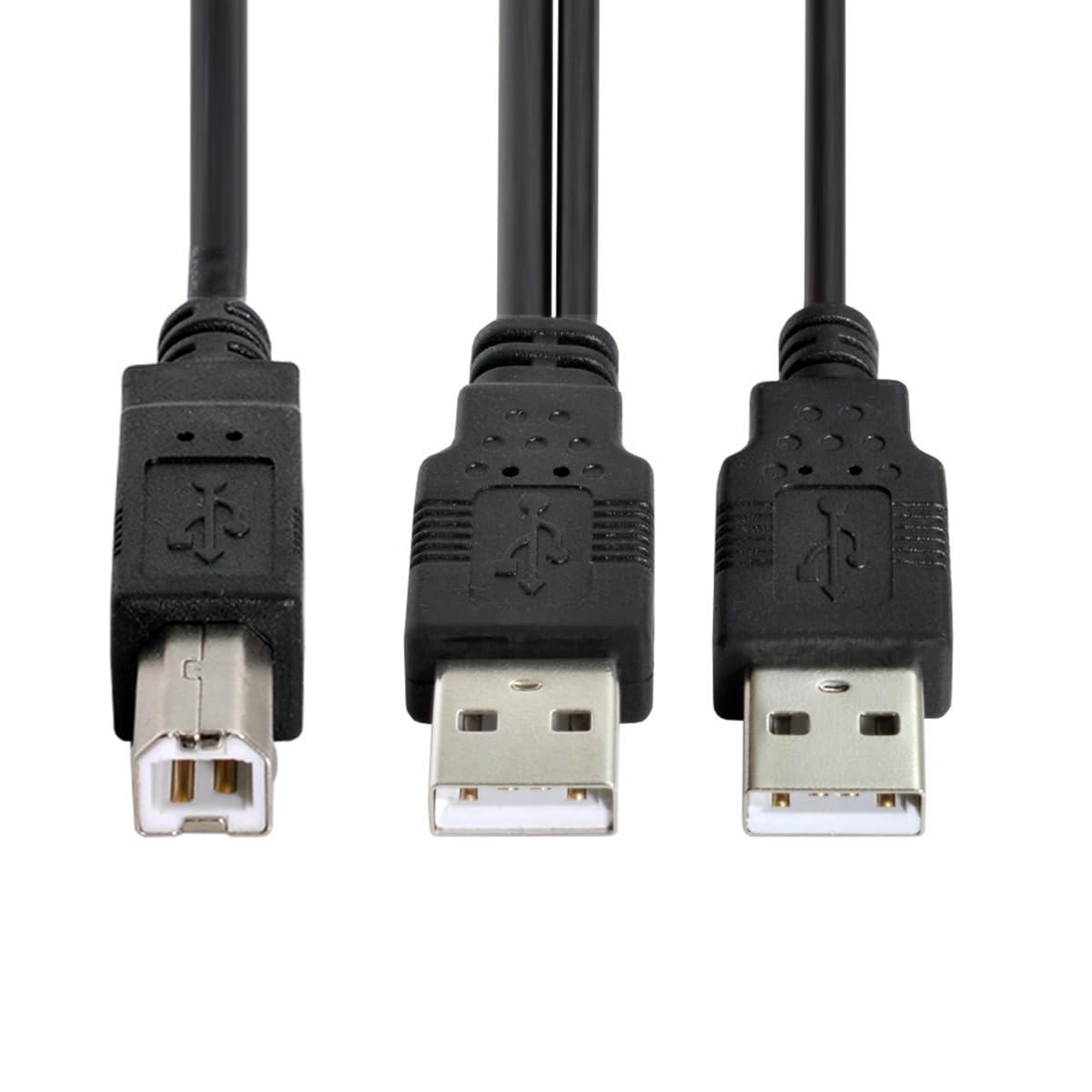 Amazon.co.jp: cablecc デュアルUSB 2.0オス→標準BオスYケーブル 80cm