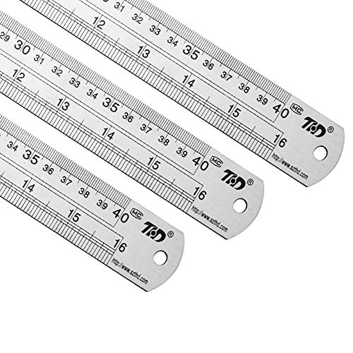 ZZTX Ruler Metal Straight Edge Stainless Steel Ruler 16 Inch Ruler Set Rulers Bulk 2 Pack - Thumbnail 3