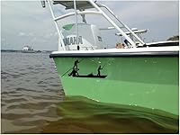 Vista 4 de Skiff Life Calcomanías de pesca impermeables con protección UV para lancha tipo lancha (Negro, sin vida de skiff)