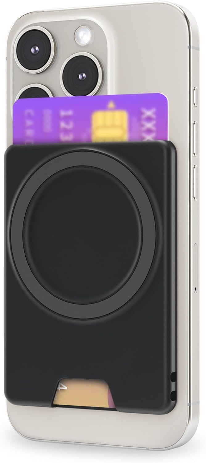 【ミニマリズム スタイル】PROfezzion MagSafe カードケース 【2枚カード入れ 超薄型 ミニマリズム】 耐衝撃 滑り止め 軽量 MagSafe ウォレット マグセーフ カードケース iPhone17 / 17 Air / 17Pro / 17Pro MaxとiPhone16/15/14/13/12シリーズ 対応 magsafeリング付属 ※iPhone mini非対応（ブラック）商品画像