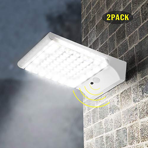 Solar Motion Sensor Light Outdoor JACKYLED 1500LM Super Bright 94 LED Gutter Solar