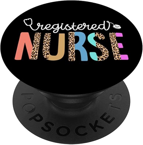 Estetoscopio de enfermera registrada, guepardo, estampado de leopardo, PopSockets intercambiables PopGrip