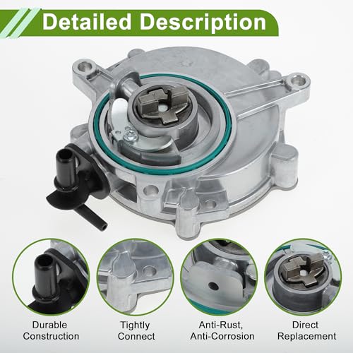 Bomba de Vacío de Freno No.06M145100L para Motor Volkswagen Touareg 2018-2023 Aleación de Aluminio Tono Plateado 1 Pc miniatura 4