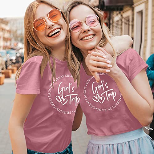 Image of Girls Trip Shirts for Women 2026 Girl Vacation Weekend Matching Tshirts Summer Vacay Mode Graphic Tees