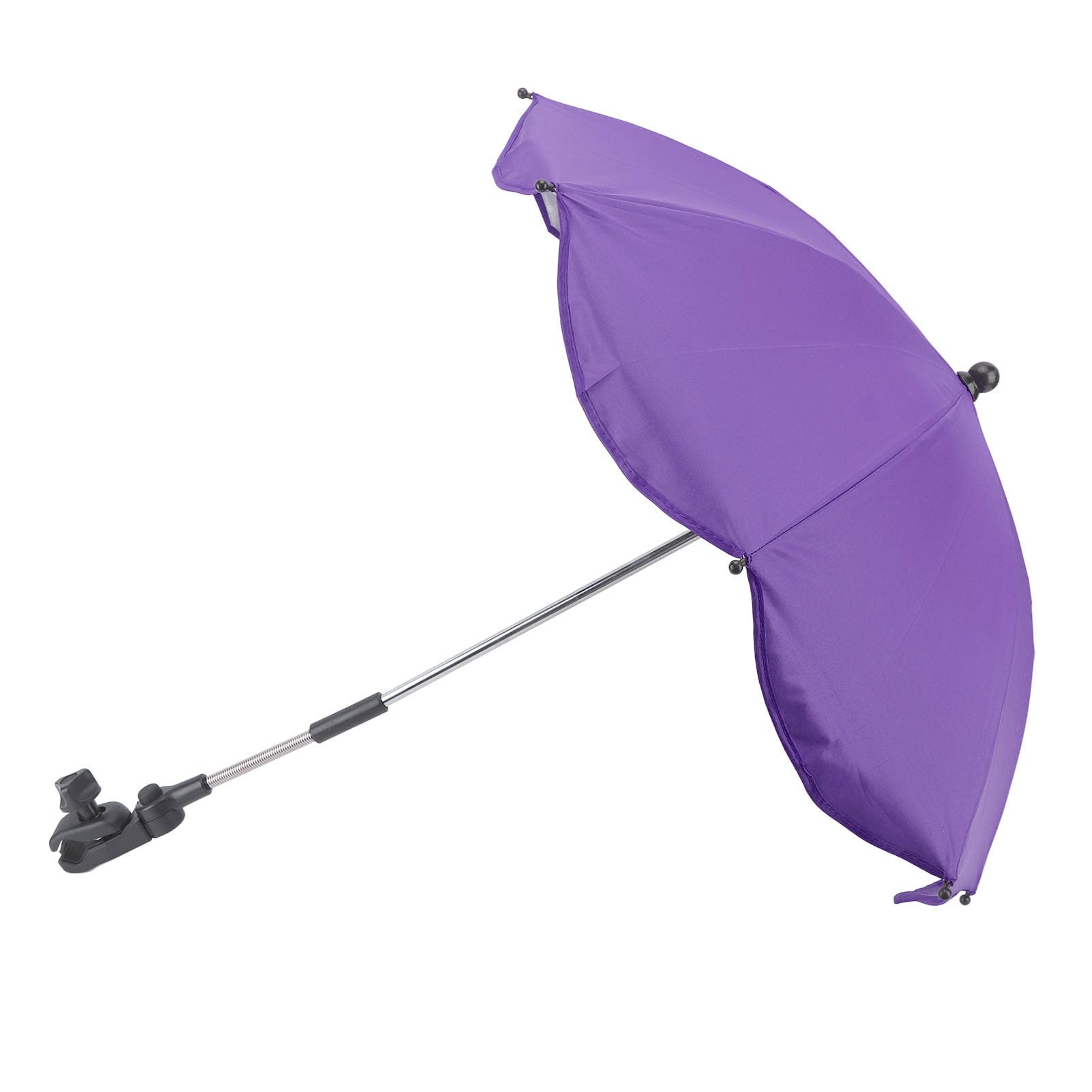 Parasol do Wózka Dziecięcego 14 Cali, Uniwersalna Parasolka do Wózka Dziecięcego Regulowana Ochrona UV Parasol Przeciwsłoneczny do Wózka Spacerowego, Gondoli, Wózka Inwalidzkiego (Fioletowy (srebrny klej))